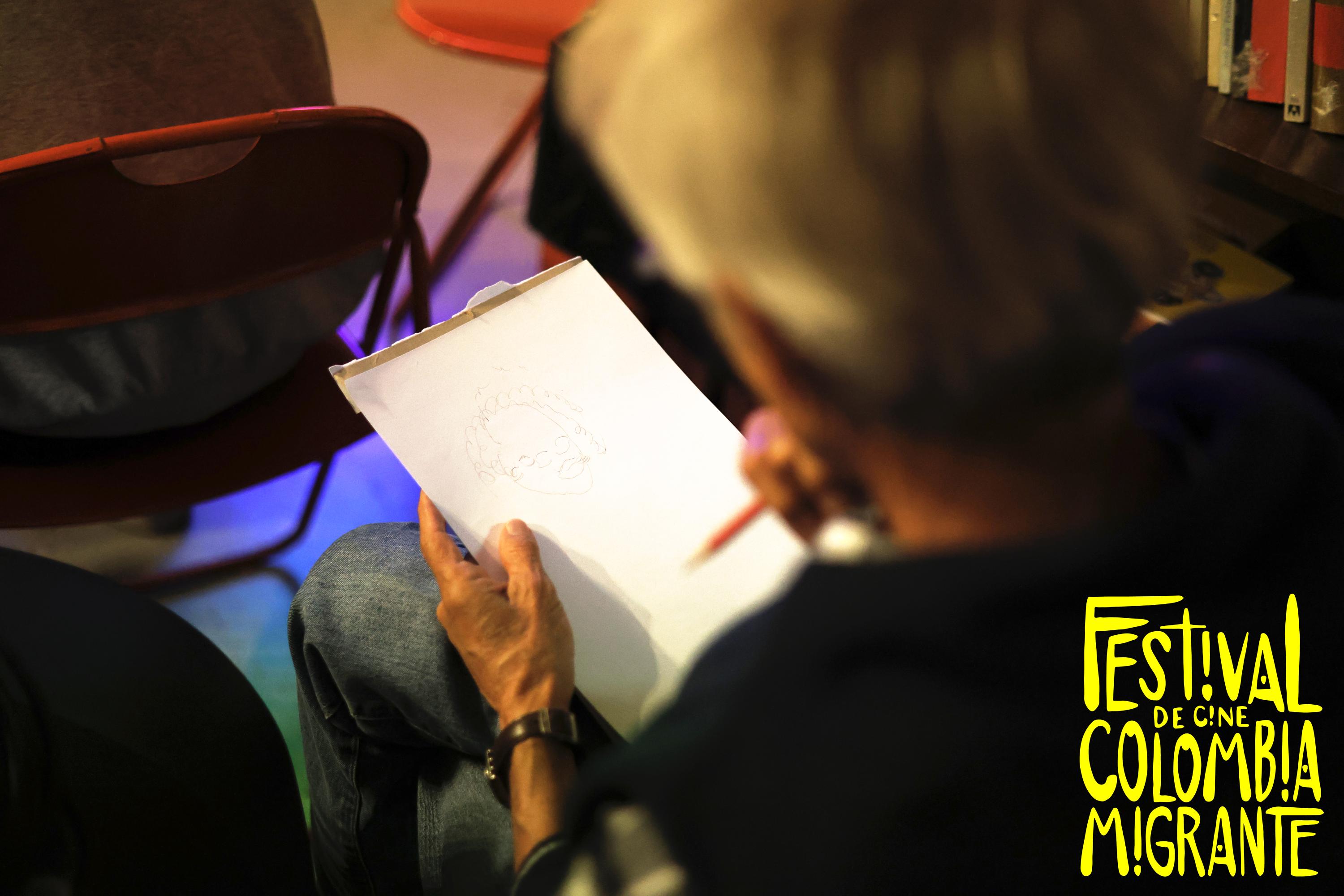 Detalle de un dibujo en taller durante la edición 2023